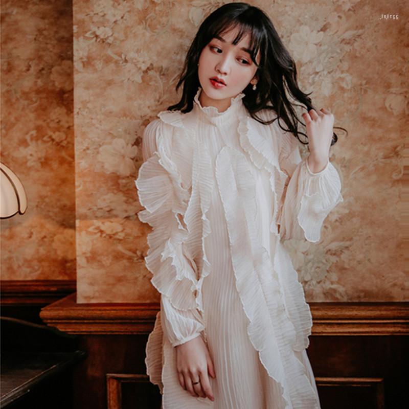 

Casual Dresses Woman Dress 2022 Spring Summer Black Lace Lace-up Falbala, White