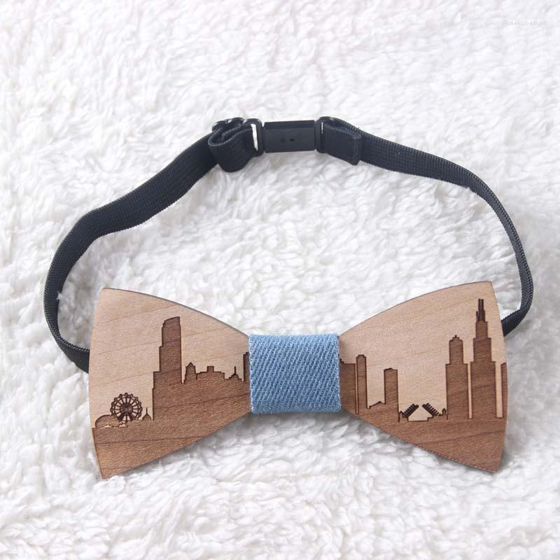 

Bow Ties Fashion Chicago Wood Elegant Gentleman Handmade Butterfly Wedding Party Wooden Unique Tie For Man