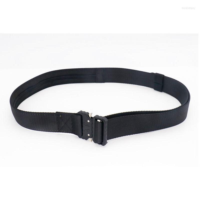 

Belts High Quality Canvas Men Belt Alloy Buckle Nylon Hidden Money Women's Outdoor Zipper Wallet Safety Tactical, Black