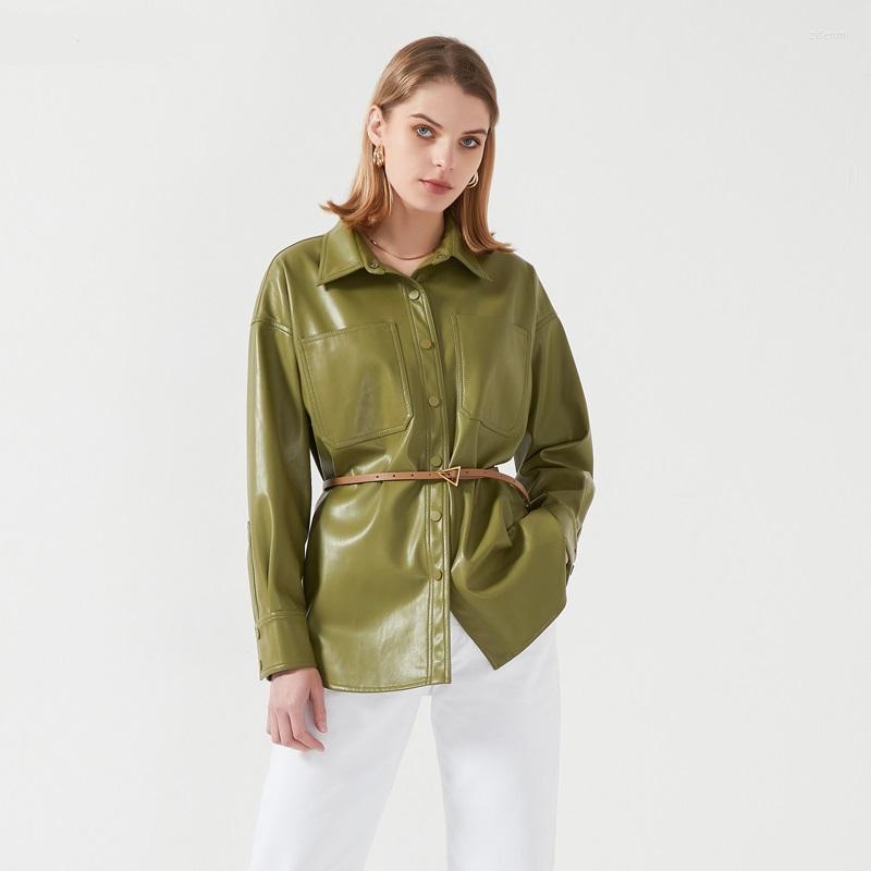

Women' Leather Trendy Spring And Autumn Punk Jackets Female Style Lapel Women' Pu Motorcycle Clothing Rivet Short Jacket F2839, Black