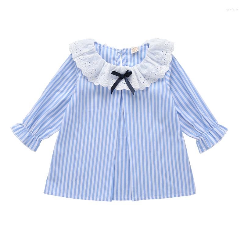

Girl Dresses Autumn Spring Dress Toddler Kids Baby Girls Lovely Princess Clothes Blue Striped Long Sleeve Party Casual, Picture shown