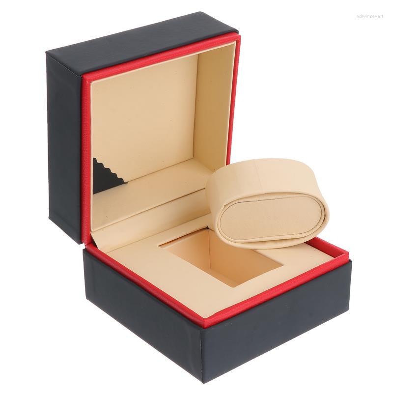 

Watch Boxes 1pc Box Leather Wristwatch Storage Case Jewelry Holder Organizer
