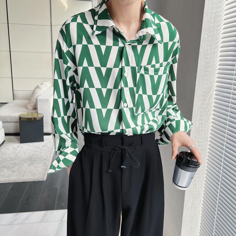 

Men's Casual Shirts Style Designer Clothes Mens High Quality Loose Printed Long Sleeved Drape Bags To Dress Unusual Products, Black