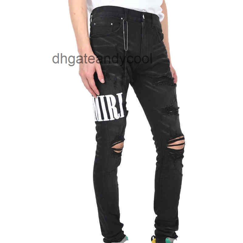 

Men's amirs and amiris 649 Mens Jeans with Designer Autumn mens Winter jean pantss Fashion Holes 86JD 9TTS, Black