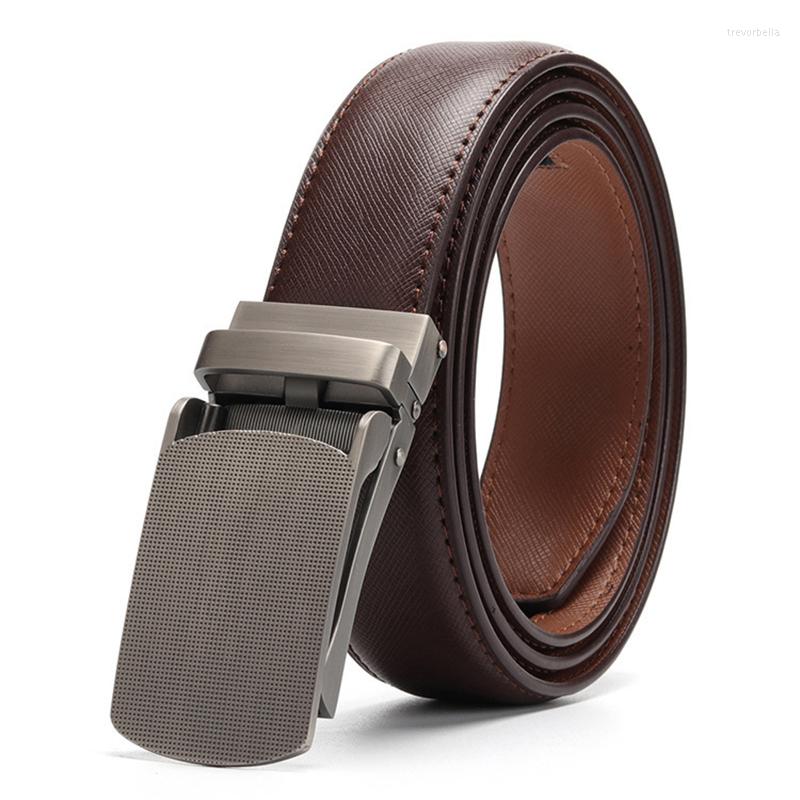 

Belts Mens Automatic Buckle Leather Belt Genuine Leisure Ratchet For Men Pants Waistband, Black