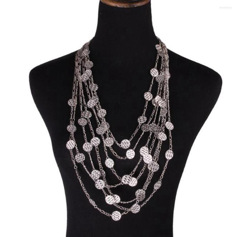 

Choker DiLiCa Fashion Multi-layer Chain Necklace Women Vintage Bib Statement Necklaces Jewelry