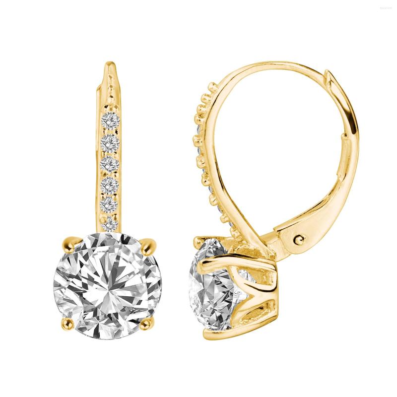 

Dangle Earrings CZ Fashion Elegant Female Brass With Lever Back Hoop Classic Versatile For Women Jewelry Party Gifts