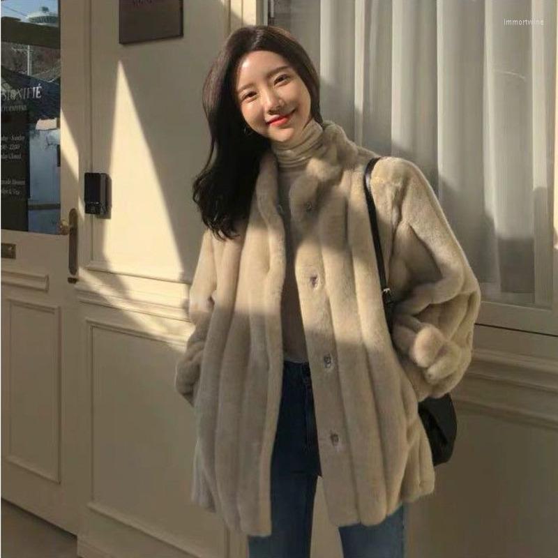 

Women' Fur Winter Warm Soft Faux Coat Women Vertical Stripes Long Sleeve Casual Stylish Fluffy Jacket Clothing Camisa Feminino Chaqueta, White