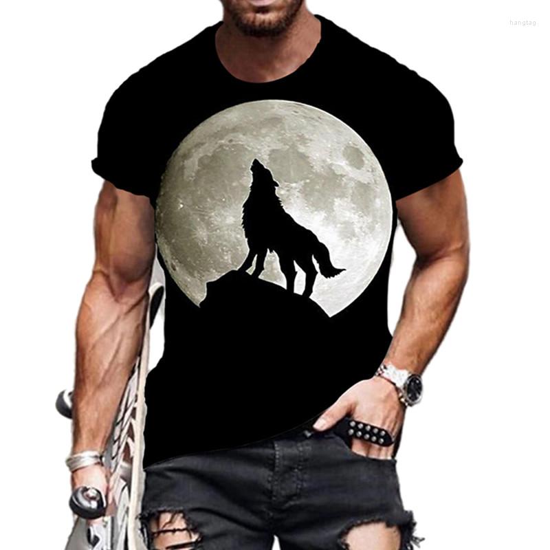 

Men's T Shirts Wolf Harajuku Short Sleeve Man Shirt Pullover Casual Trend Oversized Cool Streetwear Tops Punk 3D Printed T-shirt Graphic, Mt-211923