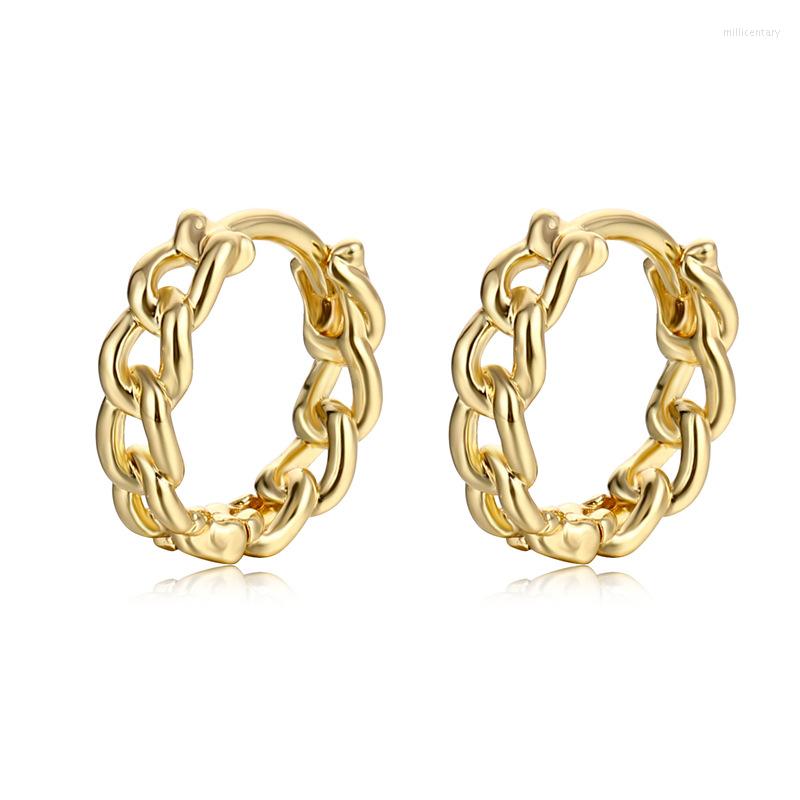 

Hoop Earrings Glossy Ins Style Personalized Chain Ear Buckle Women's Simple Copper Ornament Twist For Girlfriend Gifts M