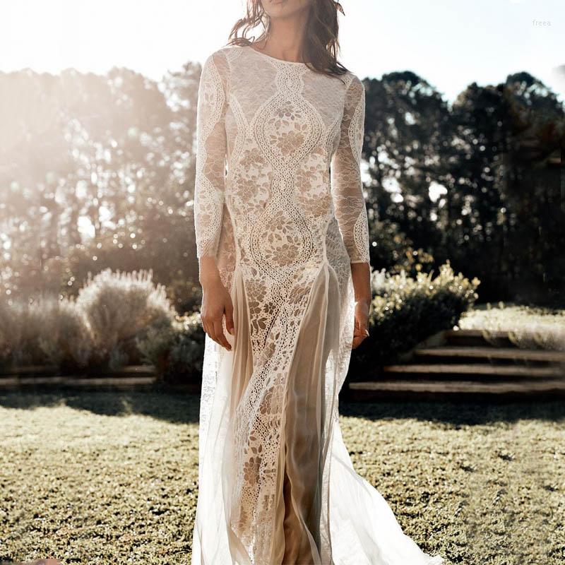 

Casual Dresses Sexy Hollow Out Tulle Lace Engagement Dress 2022 Women Backless Sundress Robe Vacation Leisure Lovely Vestido, White