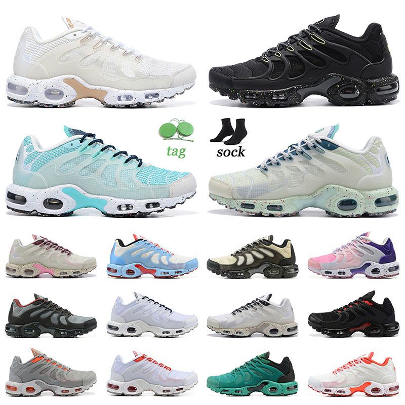 

fashion mens womens running shoes plus tn terrascape tns outdoor walking sports sneaker black and white volt mint green aqua rattan designer sneakers, M15 39-46 black metallic gold