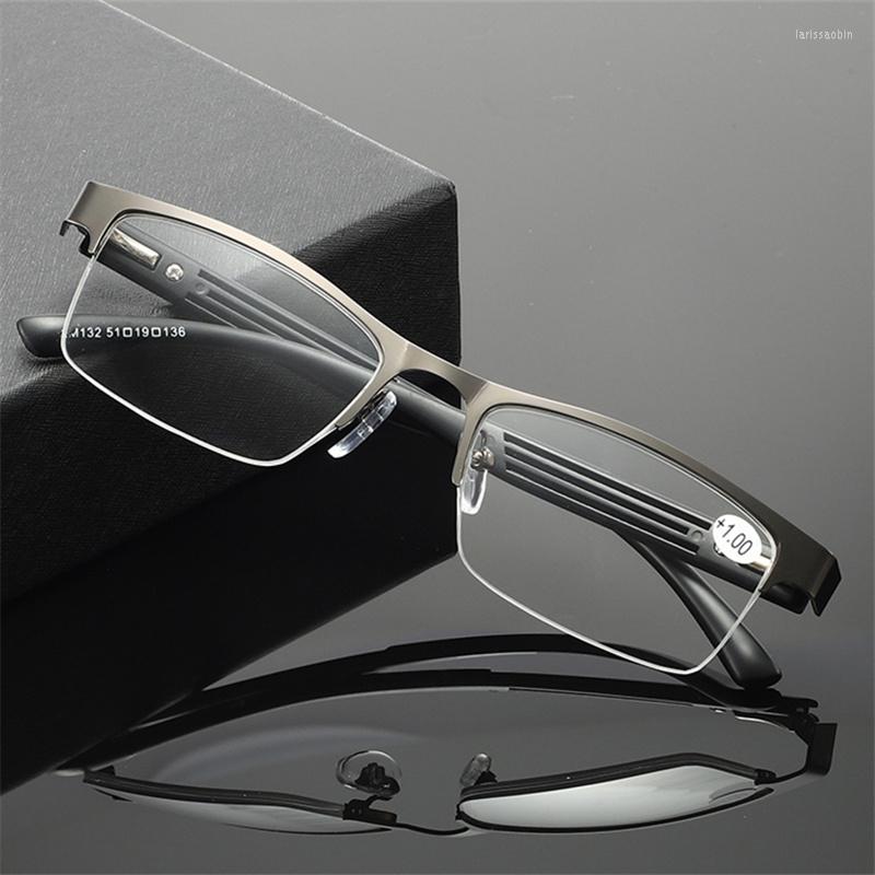 

Sunglasses Metal Half Frame Men Reading Glasses Vintage Business Hyperopia Eyewear MalePresbyopic Eyeglasses 1.0 2.0 2.5 3.0 3.5. 4.0