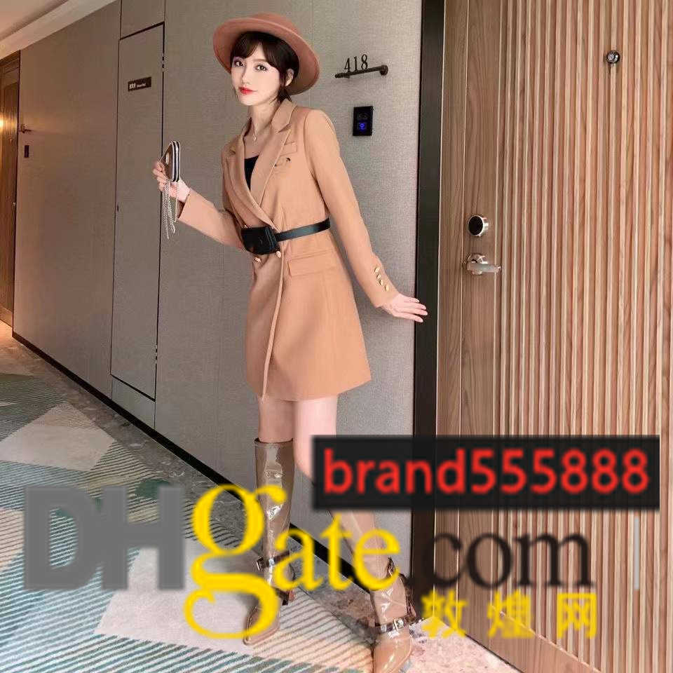 

Women' suit skirt designer Blazers jacket fashion with classic letter suits coat high qualityautumn and winter slim dress, Black