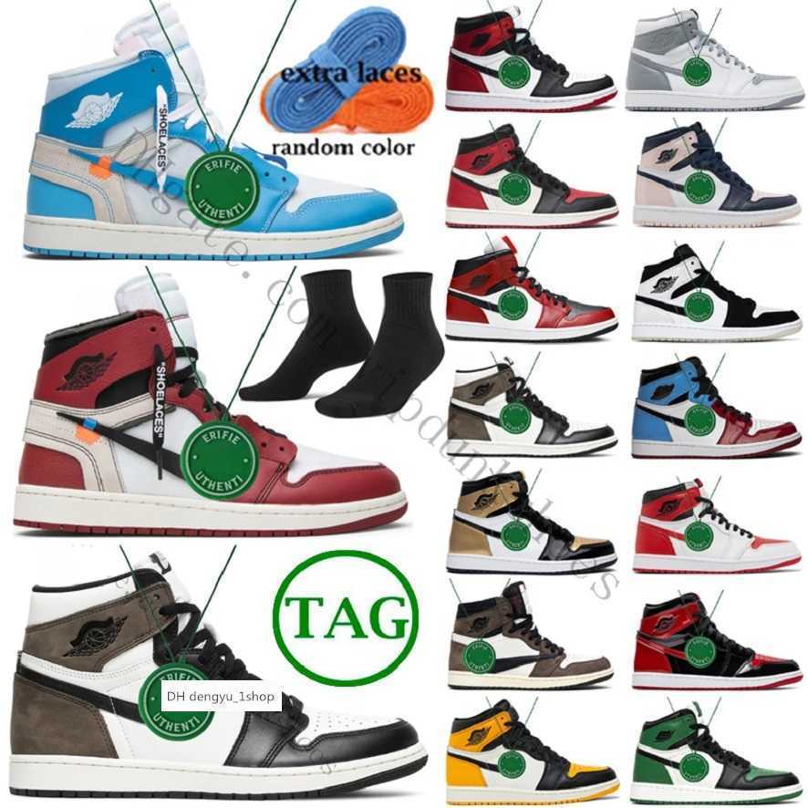 

2022 Chicago off Air Jordens 1 Basketball Shoes COOL GREY white x Rebellionaire Sneakers Retro Dark Mocha Unc Black Bred Toe jordas air shoe, Color # 6