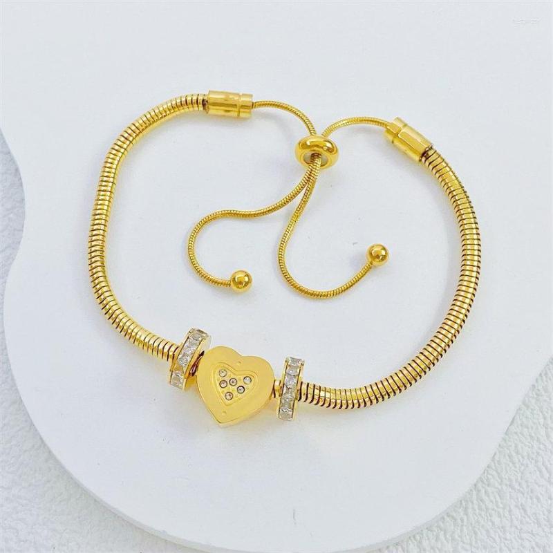 

Necklace Earrings Set Luxury Stainless Steel Heart Charm Bracelets & Bangles Pendant For Women Original DIY Jewelry Gift, Picture shown