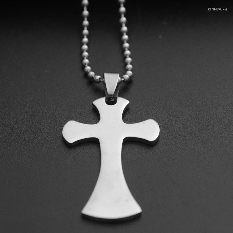 

Pendant Necklaces 5pcs Stainless Steel Love Heart Cross Blessing Necklace Simple Religion Christian Jesus Faith Lucky Gift Jewelry