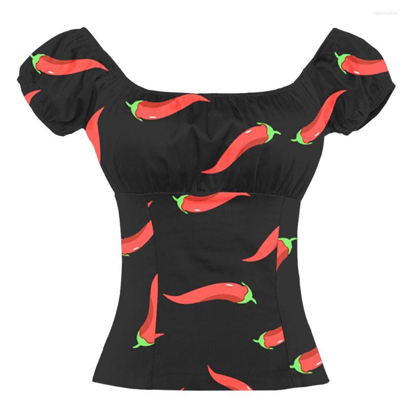

Women' Blouses Summer Blusa Feminina Women Sexy Off Shoulder Chili Print Short Blouse Blusas Mujer De Moda 2022, Tp204chilipepper