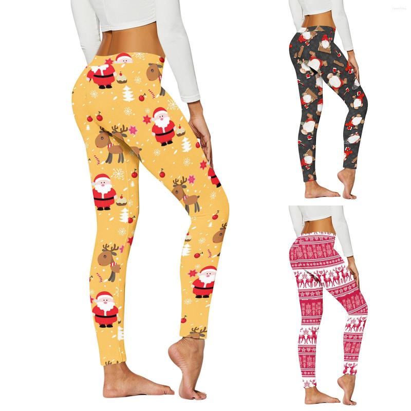 

Women's Leggings Yoga For Women Casual Christmas Pattern Stretch High Waist Floral Printed Running Womens Silk Shorts Underwear, Black