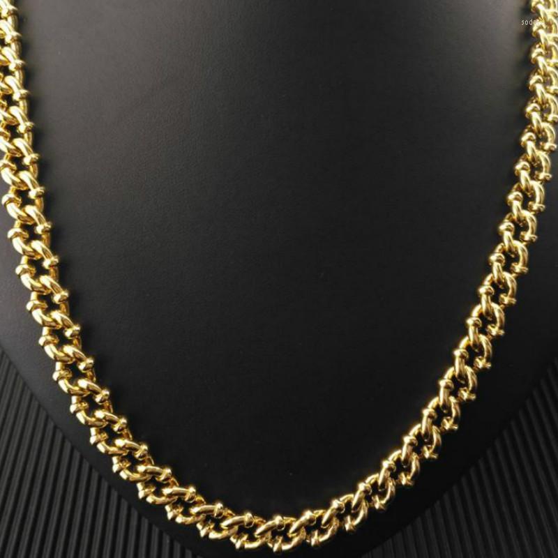 

Chains 9mm Band Width Fashion Men Women Gold Filled 60cm L Charm Chain Necklace Jewelry Gift
