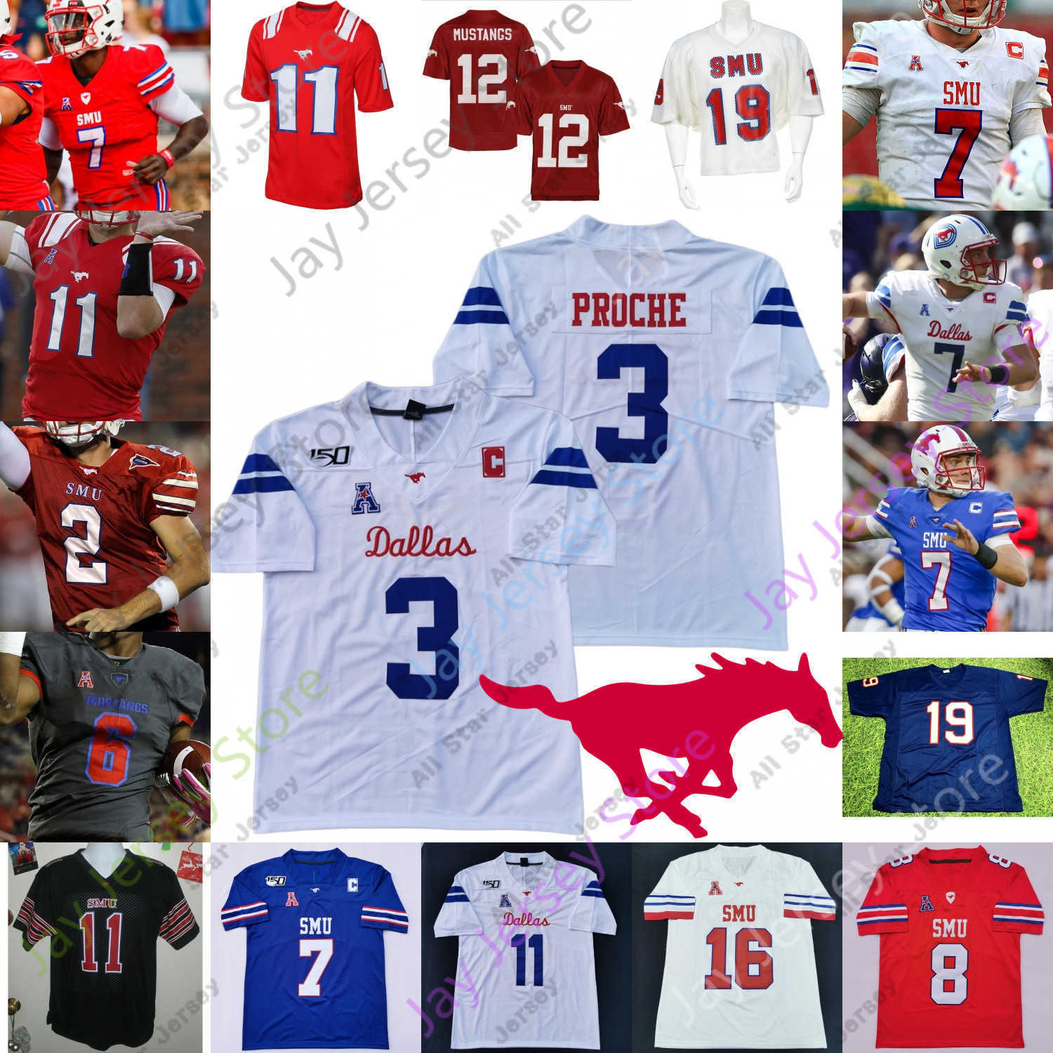

Football Jerseys SMU Mustangs Football Jersey NCAA College RJ Maryland Tyler Lavine Gage HaskinDixon Bentley IV Buechele Jones Roberson Jr. Proche Nick, Red ii