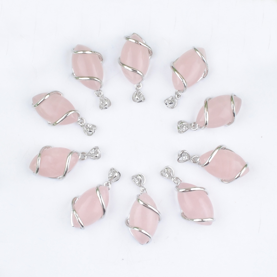 

Pendant Natural Rose Quartzs Gem Stone Horse Eye Shape Reiki Chakra Pendants Bead Jewelry N3242
