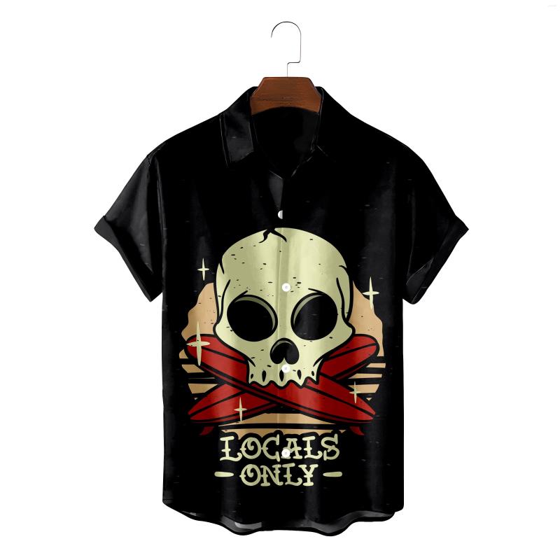 

Men's Casual Shirts 2022 Skeleton Skull 3d Print Hawaiian Shirt Loose Summer Short Sleeve Men's Fashion Top, Cs-0211