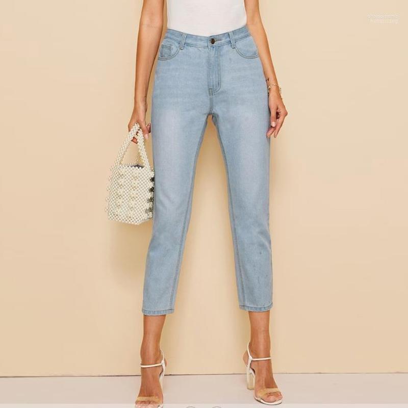 

Women' Jeans Women' Women Leggings Mid Waist Skinny Woman High Trousers Denim Stretchy Pencil Pants Jean Femme Taille Haute #g4, Light blue