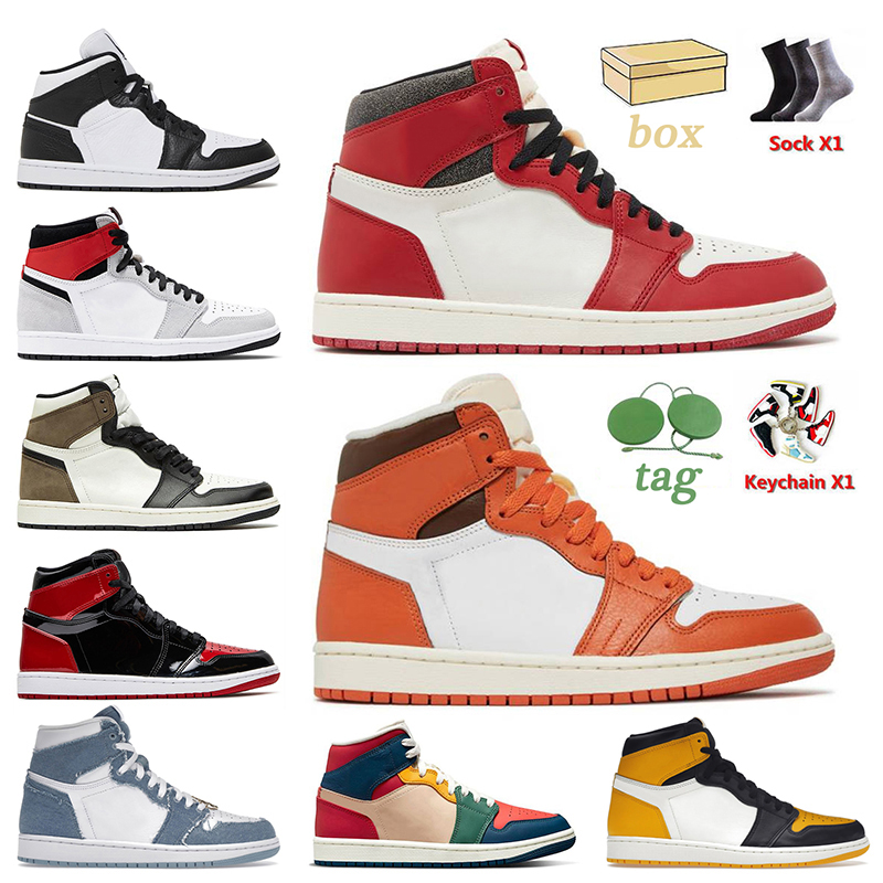 

Women Mens Jumpman 1 Basketball Shoes High OG Lost and Found Starfish 1s Denim Mid Homage Taxi Yellow Toe Patent Bred Dark Mocha Seafoam Sports Trainers Sneakers, B24 diamond shorts 36-46