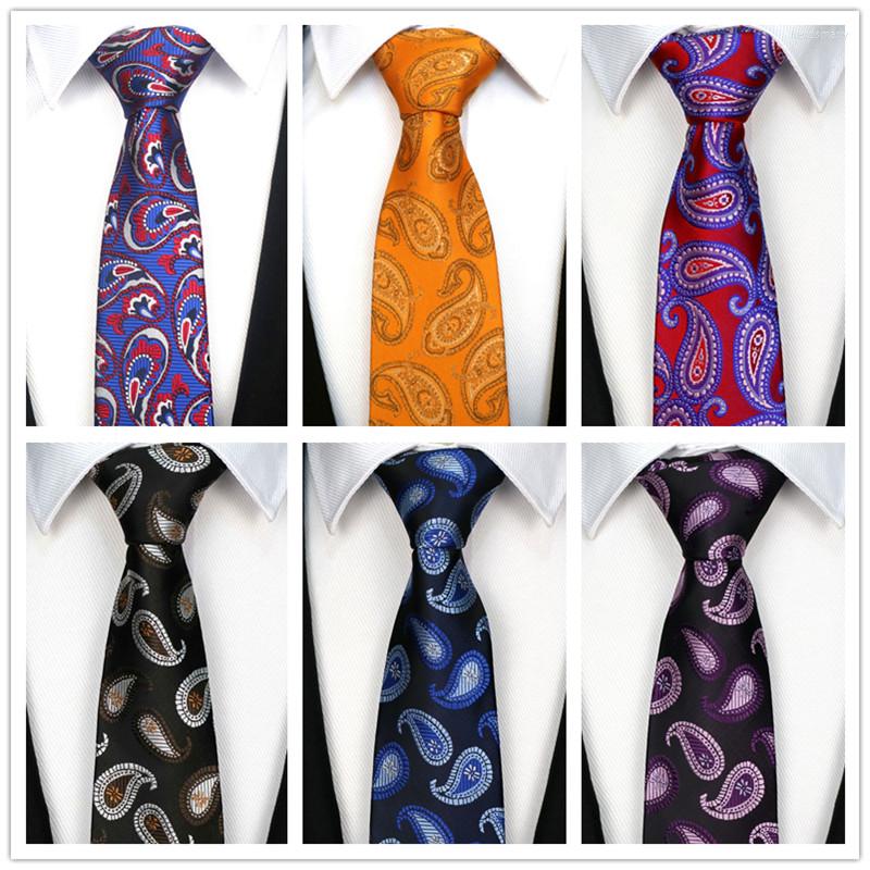 

Bow Ties KT001-024 Factory Paisley Tie For Mens Silk Neckties Fashion Men 8cm Black Red Blue Striped Wedding Party