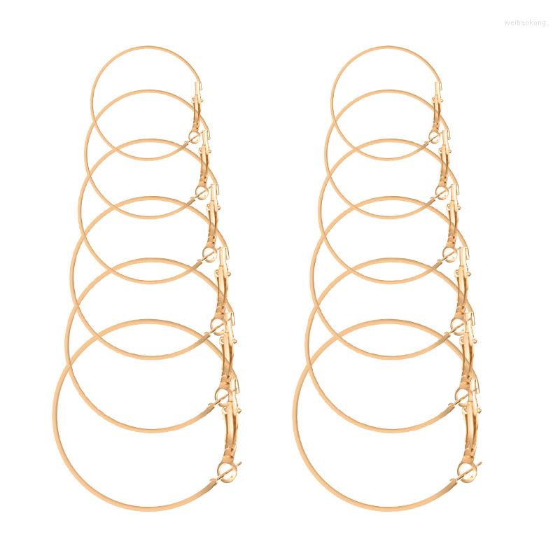 

Hoop Earrings Fashion Large Medium And Small Suit Circle 6 Piece Set Geometric