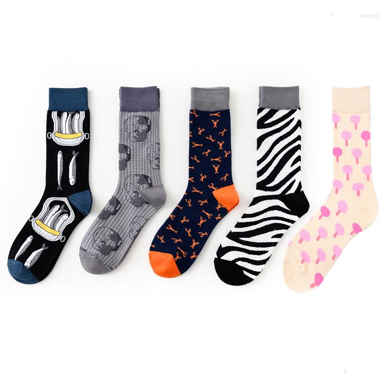 

Men's Socks Novelty 2022 Autumn Winter Colorful Men Hip Hop Happy Combed Cotton Funny Shrimp Men's Casual Dress, Pinkmushroom