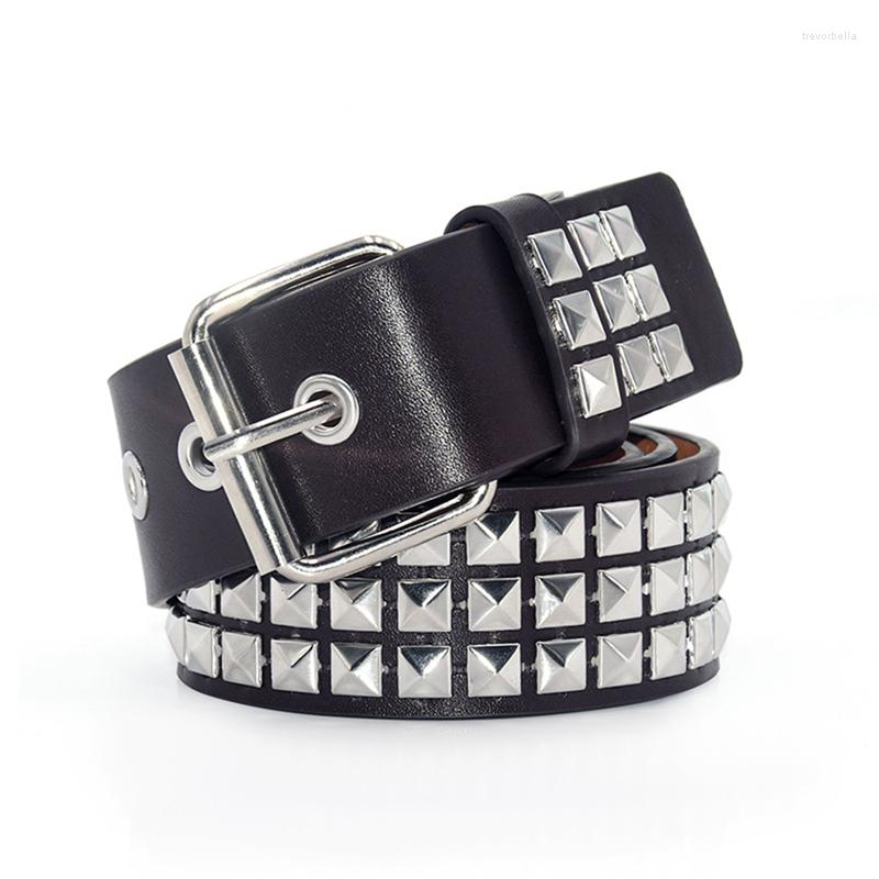 

Belts Pyramid Fashion Rivet Belt Men Women's Studded Punk Rock With Pin Buckle Hardware Jeans Designer Female Waist, White