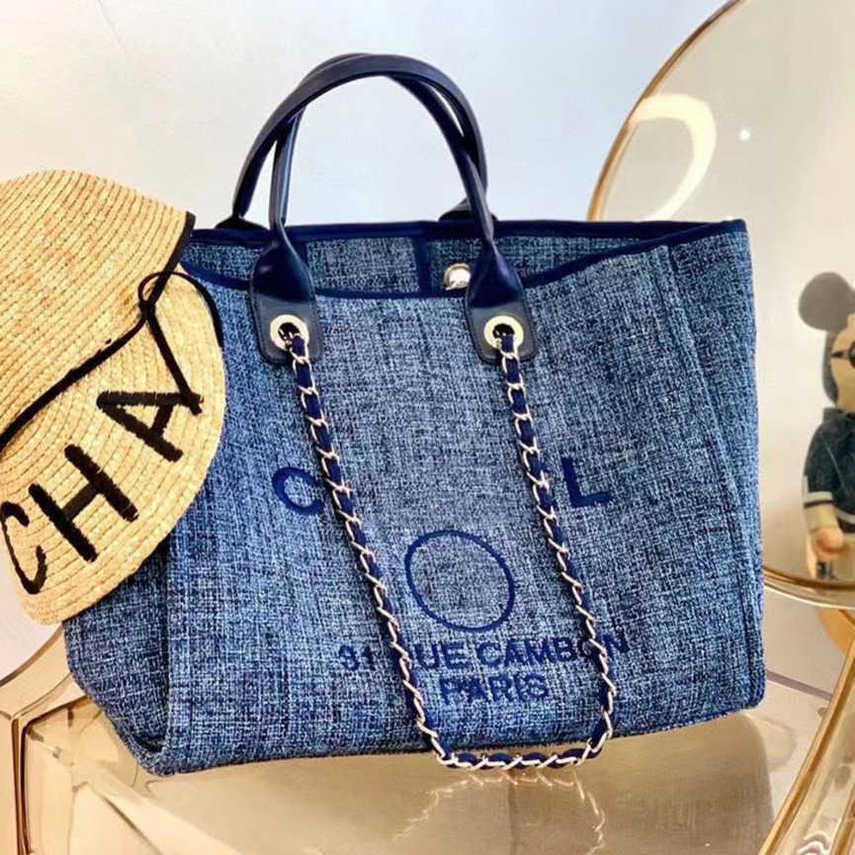 

Large Luxury Ch Women's Beach Bags Handbags Brand Canvas Packs Embroidered Classic Women Evening Bag High Quality Big Handbag Designers Pack Backpack Rjn5