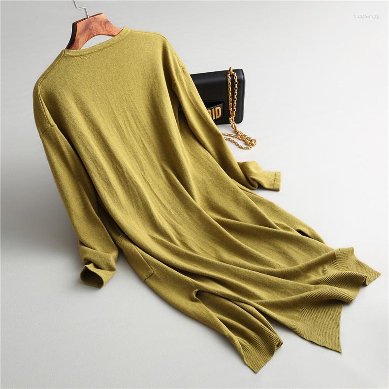 

Women's Knits Women's & Tees Fashion Cardigans Knitted 2022 Sweaters Women Autumn Thin Knit Cardigan Sweater Cotton Long Streetwear, Black