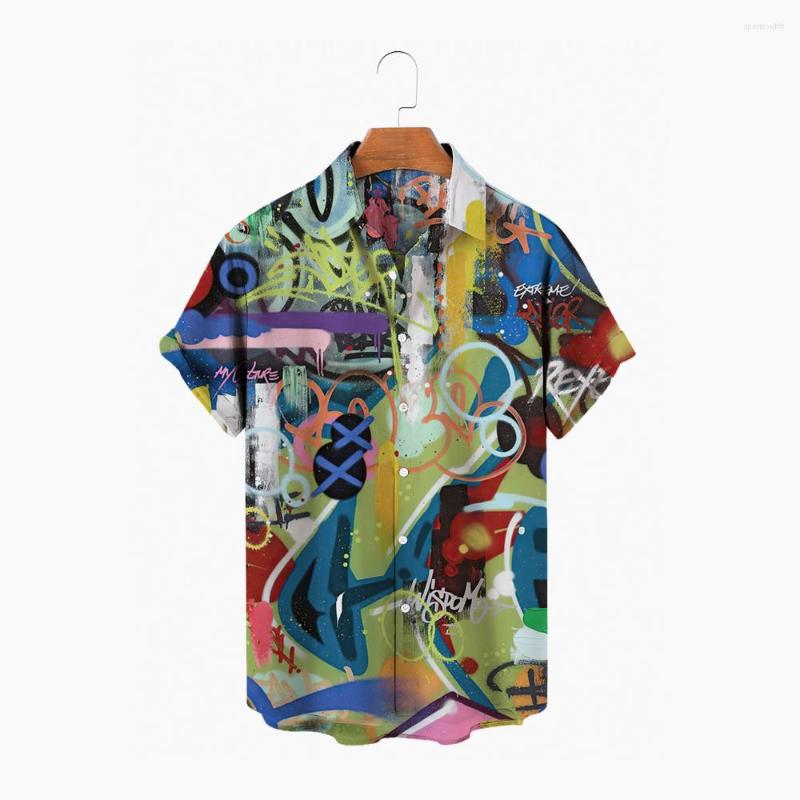 

Men' Casual Shirts Summer Street Graffiti Men' Shirt 3D Printed Short Sleeve Hawaiian Men Top 5XL Plus Size, Zl-880