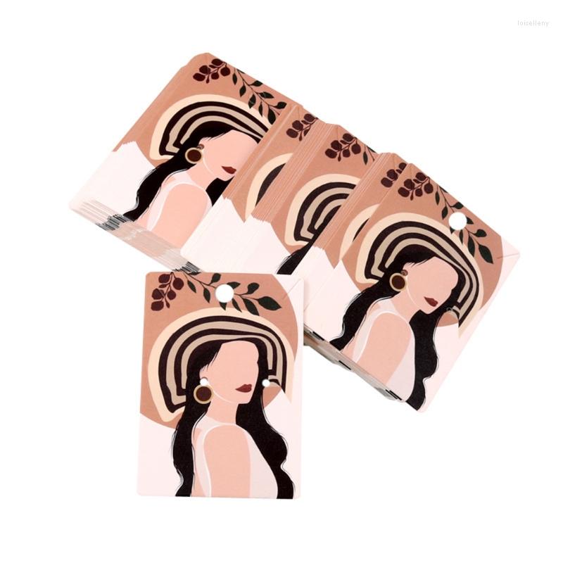 

Jewelry Pouches Girl Design Cardboard Necklace Packaging Card For Wrap Handmade Earring Display Cards Environmental-friendly