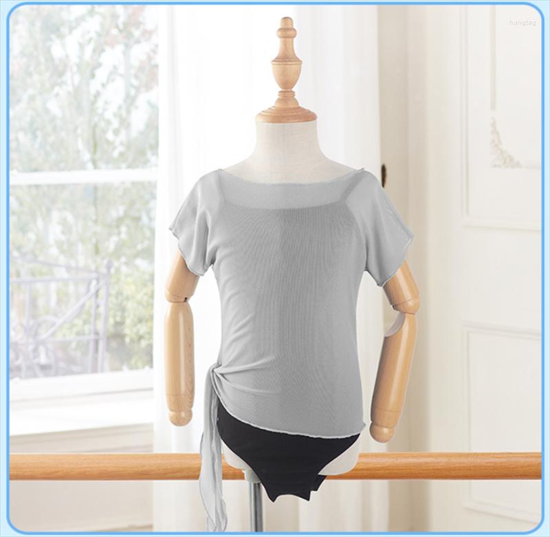 

Stage Wear 2022 Single Color Children Drawstring Waist Gauzy Ballet Dance Top Performance Training Dancing, Color 4