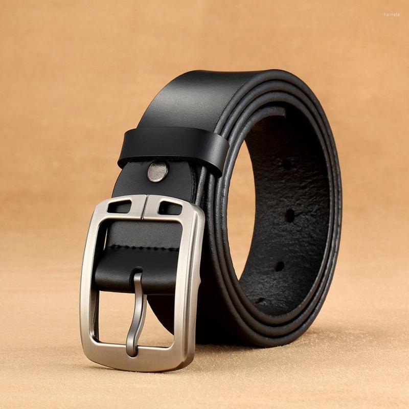 

Belts Genuine Leather For Men's High Quality Buckle Jeans Cowskin Casual Business Cowboy Waistband Male Fashion Designer 2022, Black