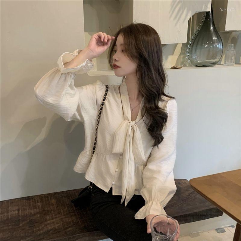 

Women' Blouses Women Blouse Women' Bow 2022 Spring Long-Sleeved Shirt Blusas Mujer De Moda, Black