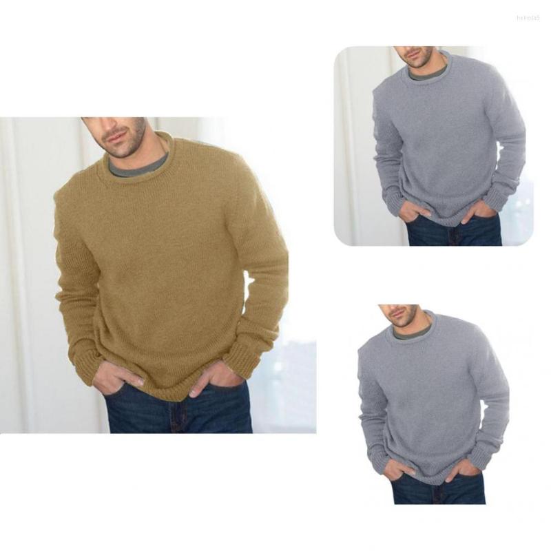 

Men's Sweaters Shrink Resistant Skin-Touch Simple Loose Warm Pullover Sweater For Home, Khaki