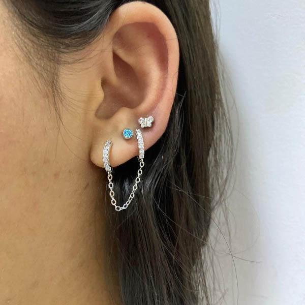 

Hoop Earrings Korean Single Piercing Punk For Women Zircon Small Ear Cuff Women's Accessories Hoops Jewelry Wholesale KBE100
