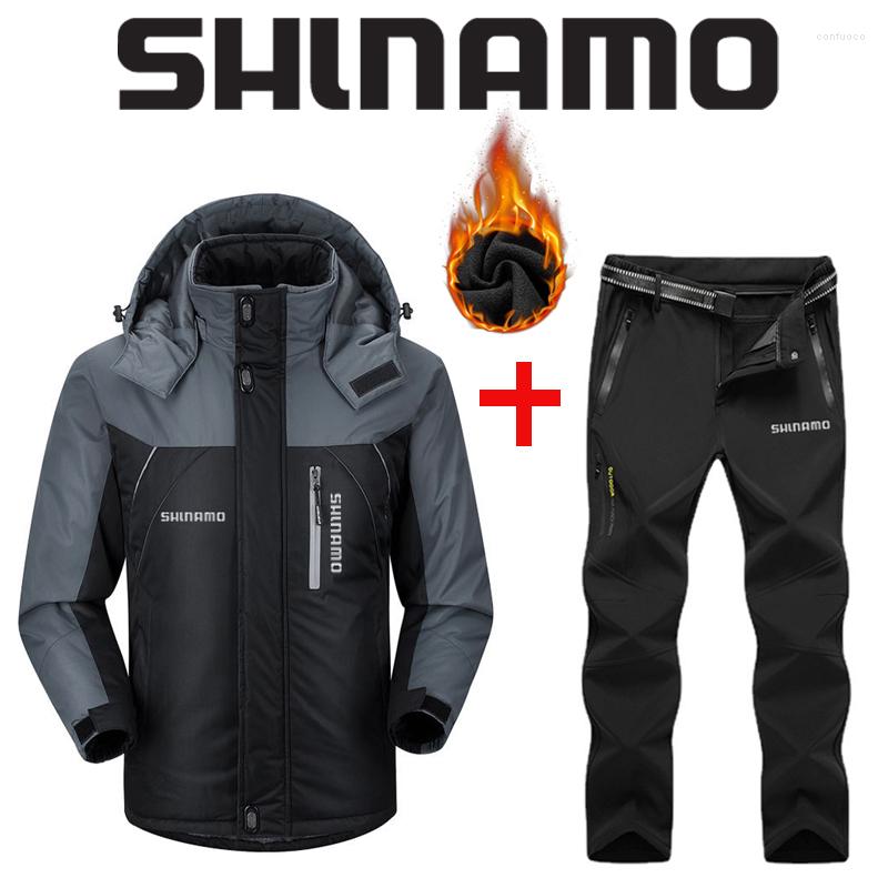 

Hunting Jackets 2022 Winter Velvet Thickened Reflective Fishing Mountaineering Suits Cold-proof And Warm Cycling Outdoor Trousers, Blue 2