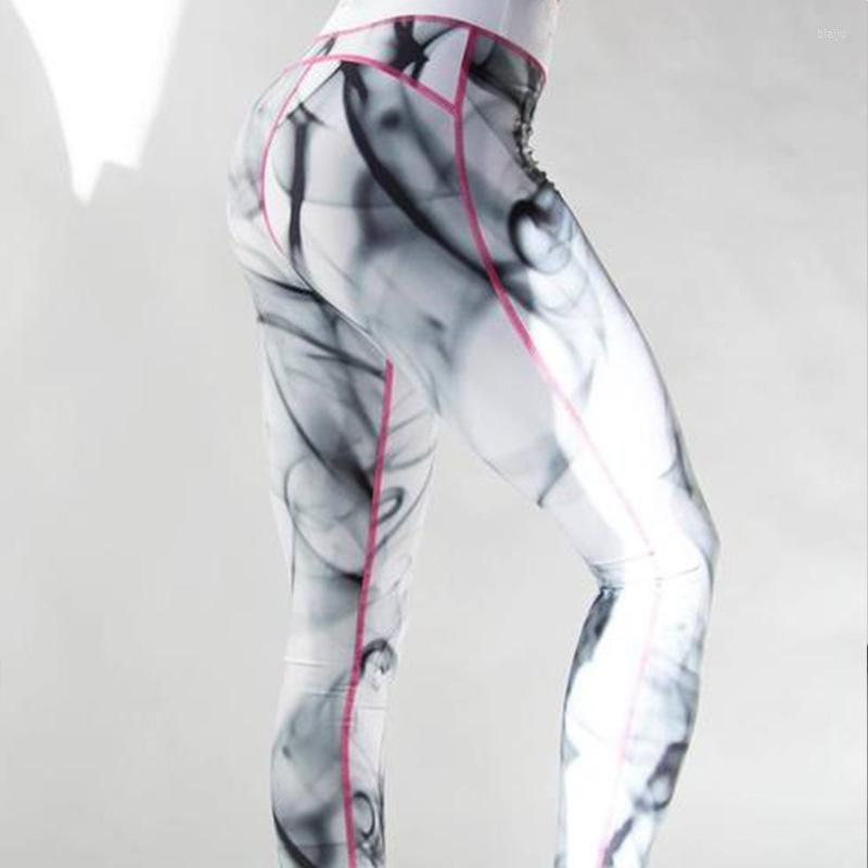 

Active Pants WHOUARE Fitness Essentials Leggings Sport Yoga High Waist Breathable Slim 3D Digital Inkjet Printing Women, Pink