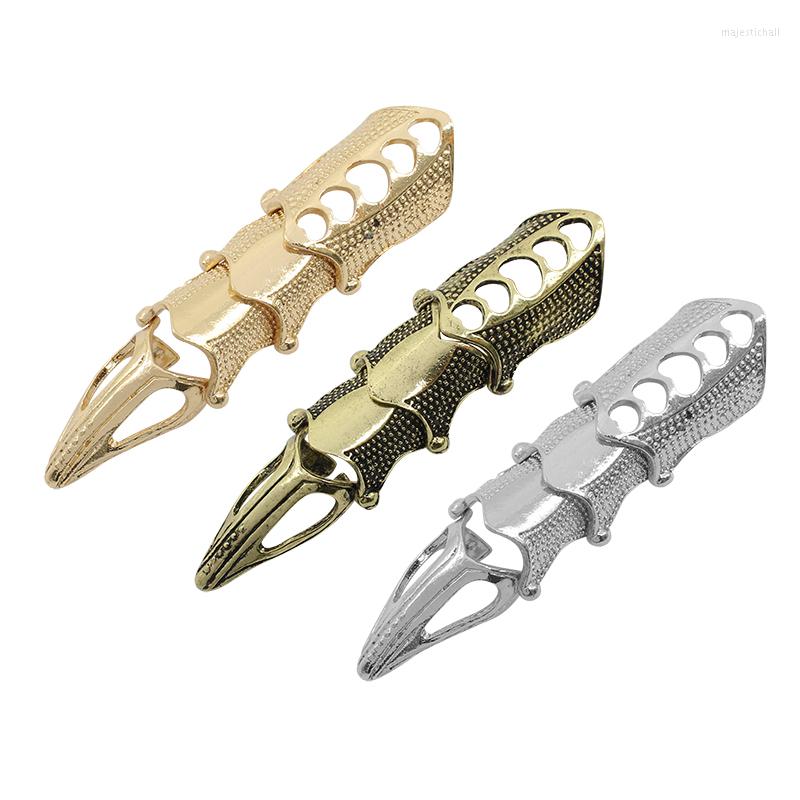 

Cluster Rings Punk Gothic Rock Scroll Joint Armor Knuckle Metal Full Finger Ring Men's Finger-ring Wholesale Vintage Cool Stuff Gift