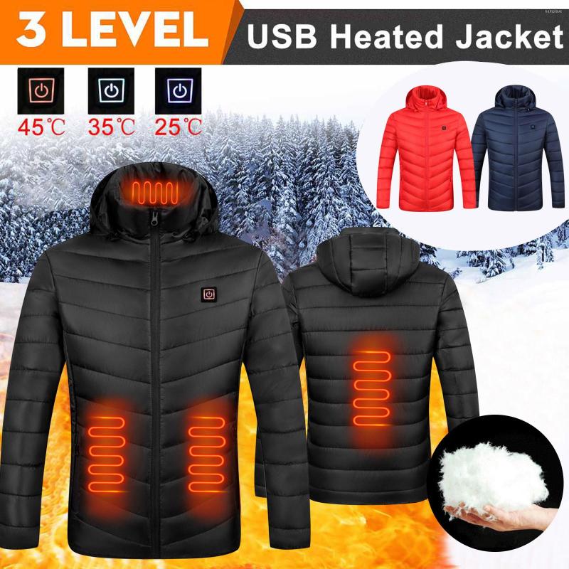 

Men' Down 4 Places Heated Vest Men Women Usb Jacket Heating Parkas Thermal Clothing Hunting Winter Black, Rd