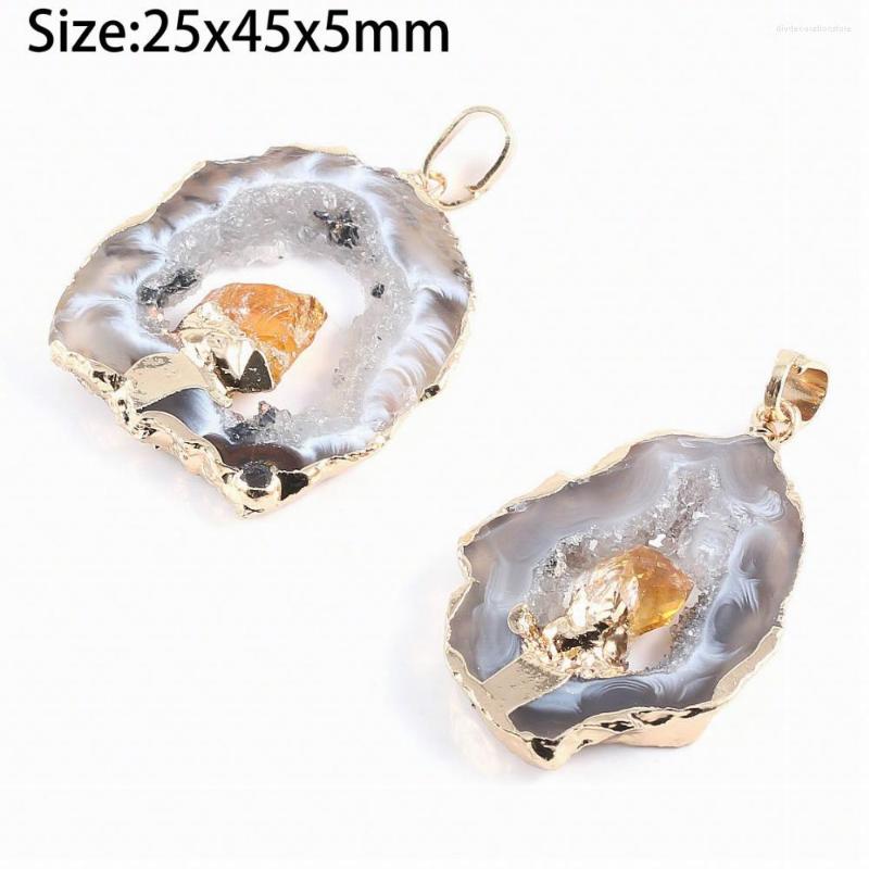 

Charms Natural Stone Pendant Agates Citrines Necklace Pendants For Jewelry Making DIY Necklaces Accessories Women Healing Gifts