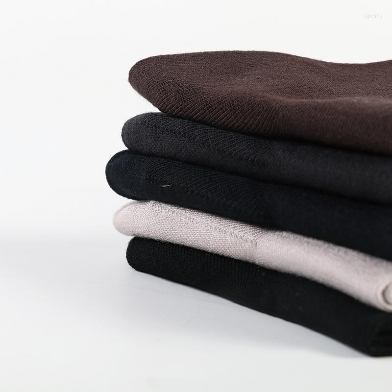 

Men's Socks DONG AI Casual Loose Cuff Bamboo For Men Field Word Checkered Flower Hand Linking With Reinforcement Not Easy To Slack, Black