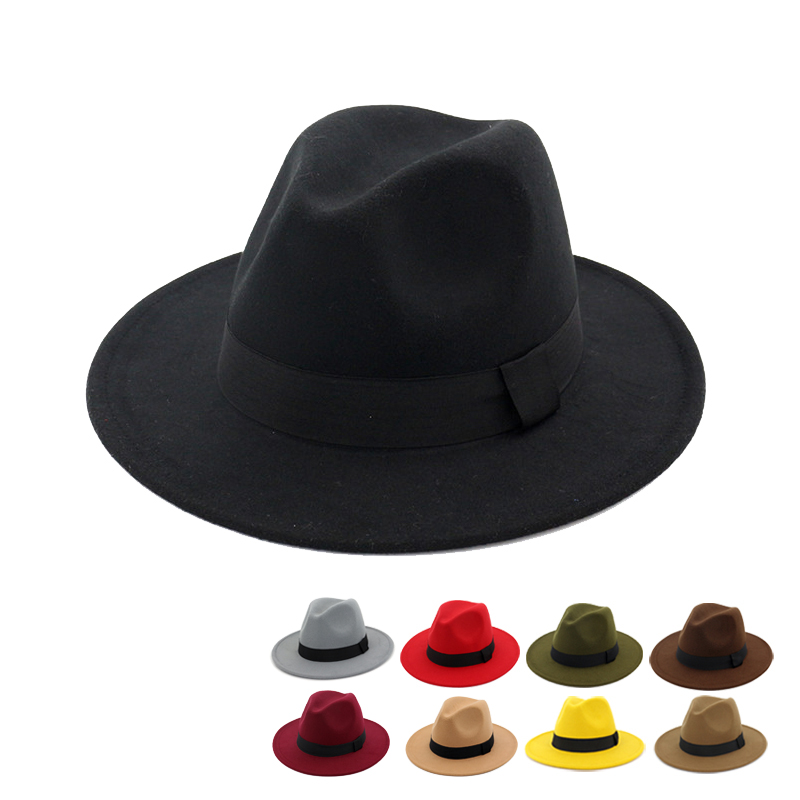 

Wide Brim Hats High Quality Winter Fedoras Hat Men Soft Felt Classic Jazz Floppy Women Casual Fedora Panama Cap For Party Drop Delive Smtvn, As details