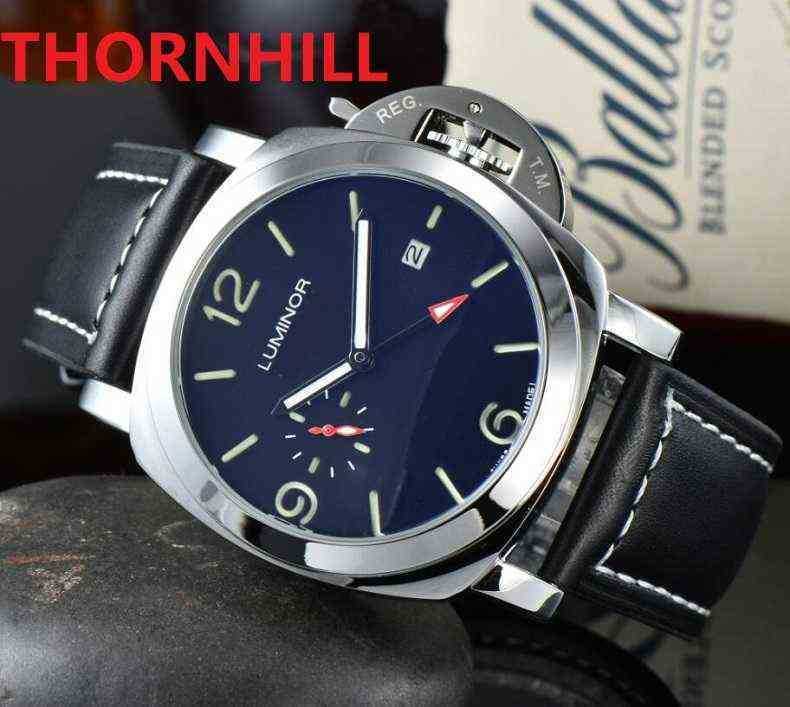 

Three Two Needles Leather Belt WristWatch 50mm Sub Dials Work Fashion Mens Watch es High Quality Sport Japen Vk Chronograph Wholesale, As pic